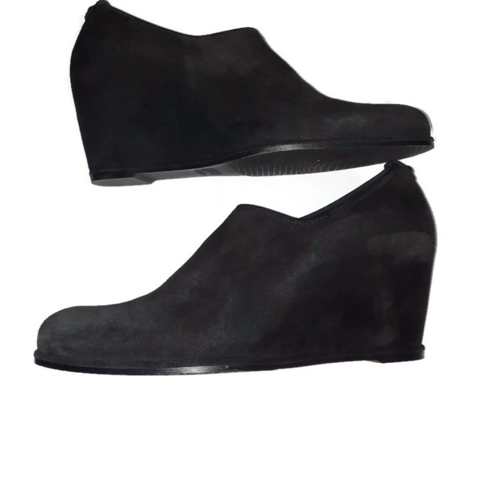 STUART WEITZMAN Hidden Wedge Bootie Stretch Suede Ankle Boot Heeled 9.5 N - Picture 4 of 12